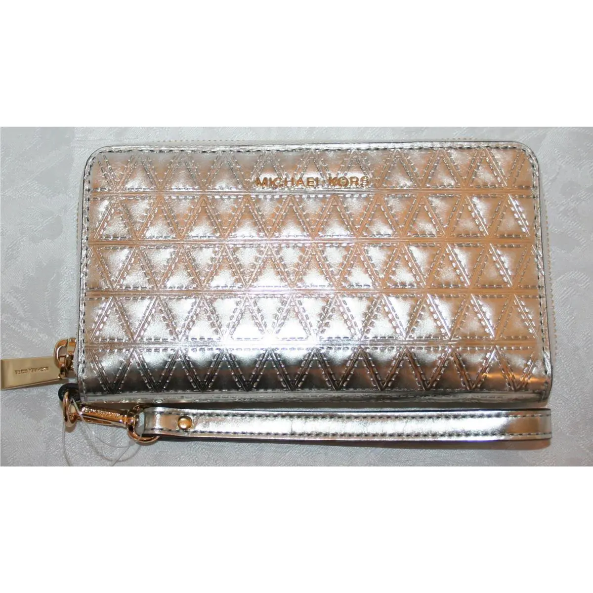 Michael Kors Wristlets Large Flat Multi-func Phone Case Champagne 32H7GF6E3K