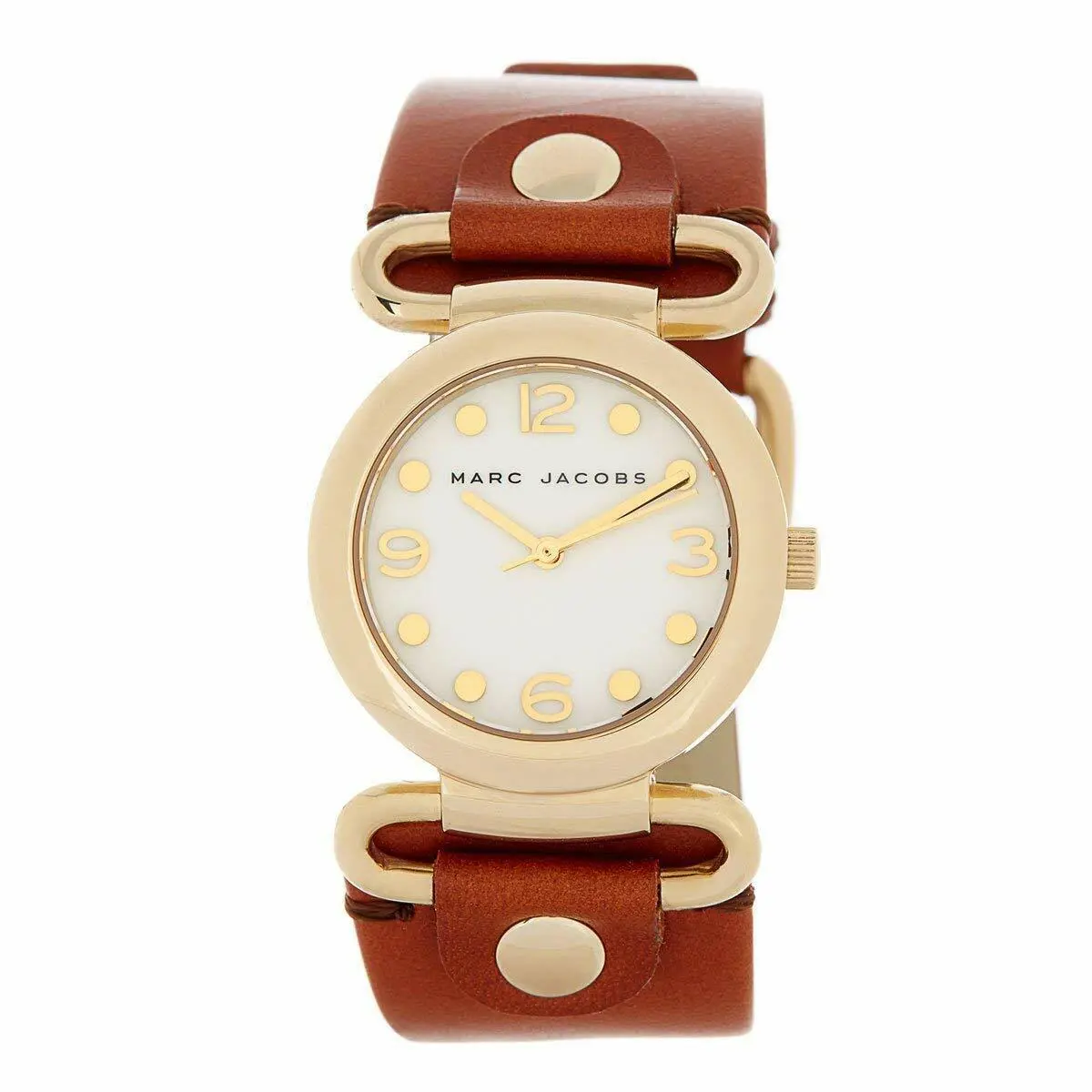 Marc Jacobs Molly White Dial Brown Leather Ladies Watch MBM8521 - Band: Brown