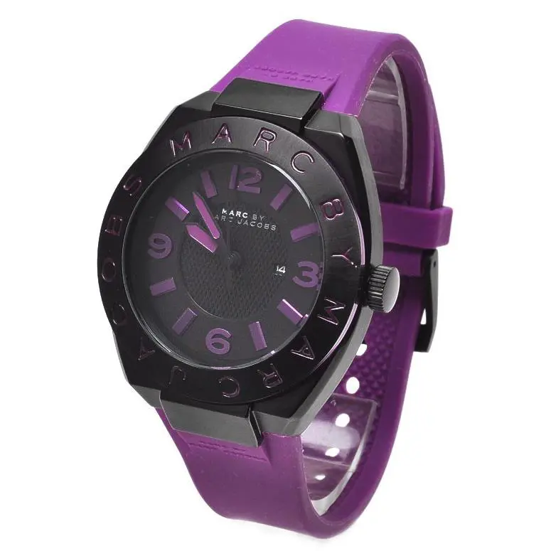 Marc Jacobs Purple Silicone Band Black Dial WATCH-MBM5517