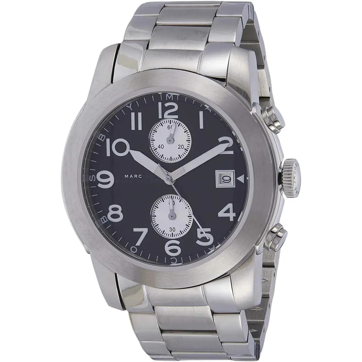 Marc Jacobs MBM5050 46mm Silver Steel Bracelet Case Mineral Men`s Watch