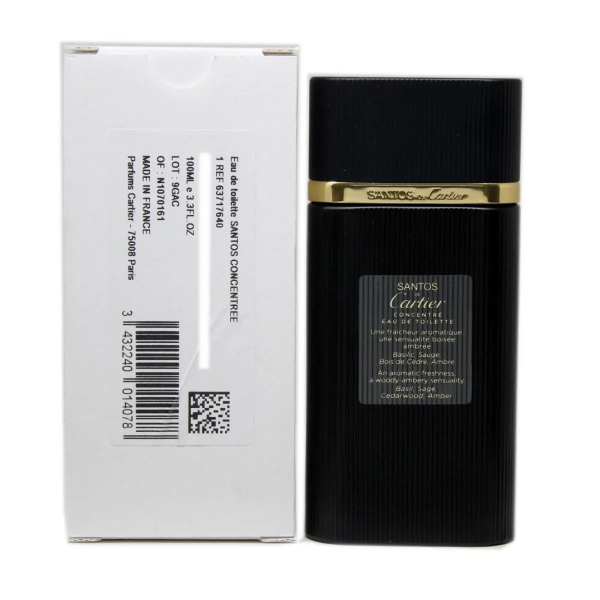 Cartier Santos Concentree Eau DE Toilette Spray 100 ML/3.3 Fl.oz. N/p T