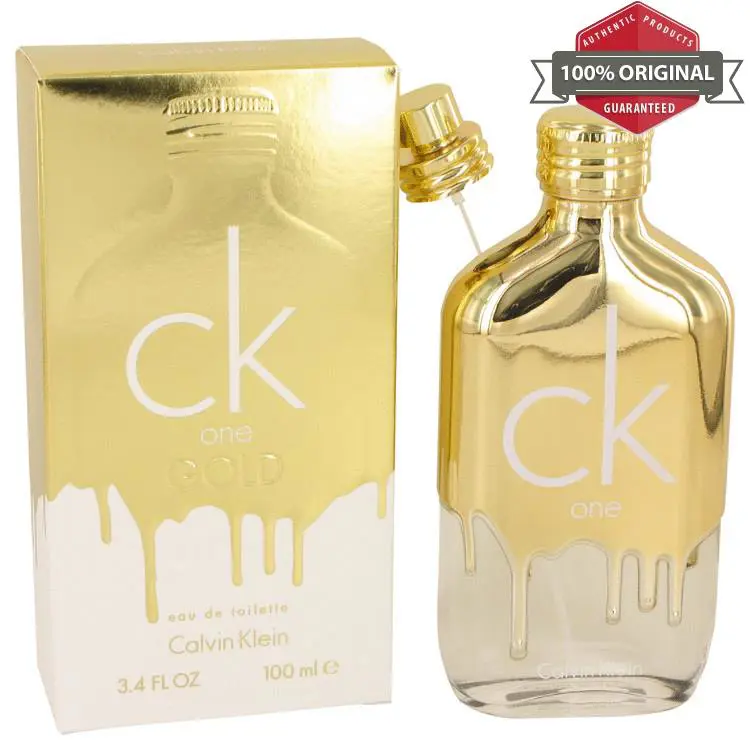 CK One Gold Cologne 3.4 oz Edt Spray Unisex For Men by Calvin Kle - Gold