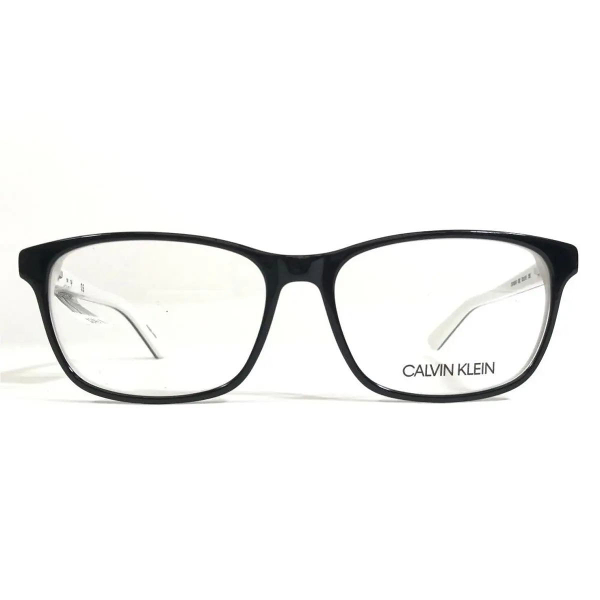Calvin Klein Eyeglasses Frames CK18515 002 Black White Square Full Rim 53-15-135