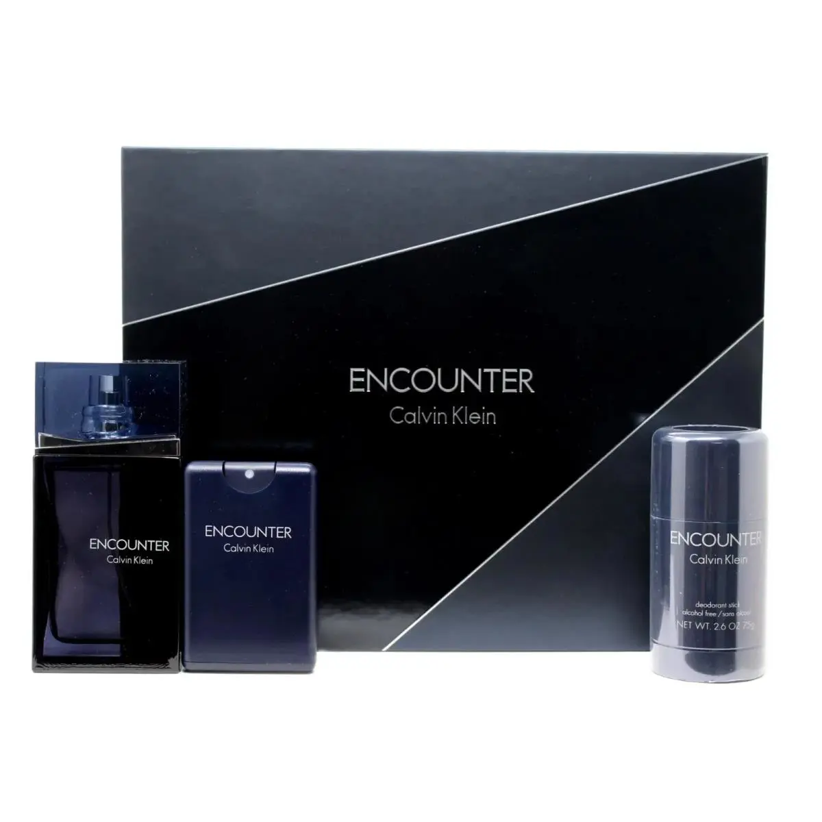 Calvin Klein Encounter For Men 3 PC Set 3.4 OZ 0.67 OZ Edt Spray 2.6 OZ Deo