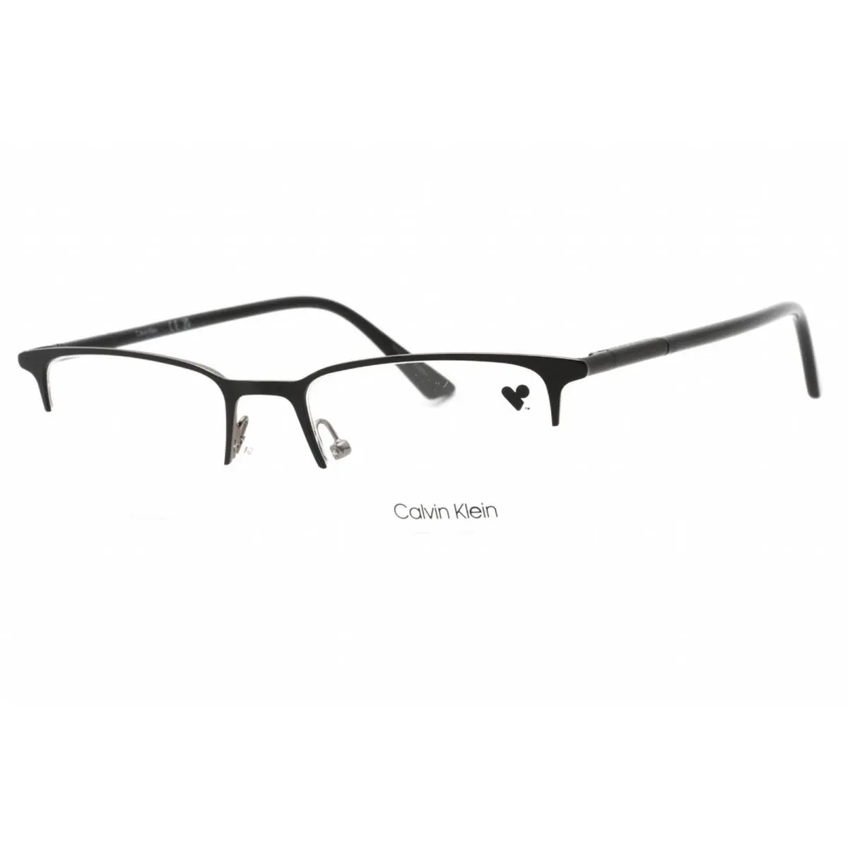 Men`s Eyeglasses Matte Black Rectangular Half Rim Frame CK22118 002 by Calvin Klein