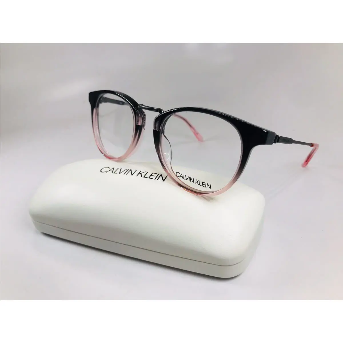 Calvin Klein CK18721 677 Crystal Smoke-pink Gradient Eyeglasses 49mm W/case