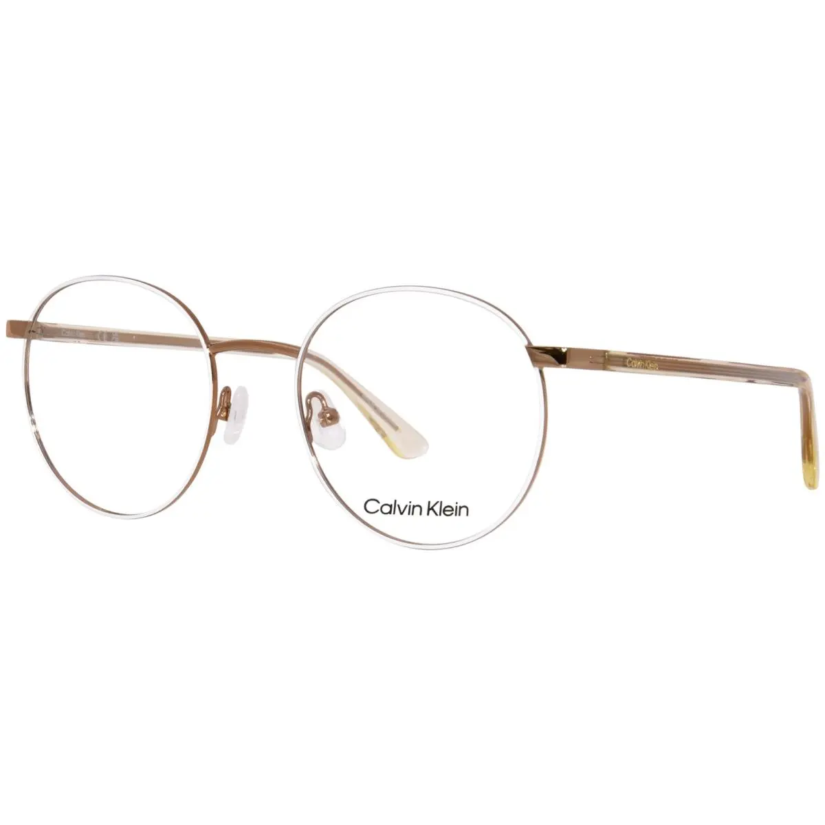CK23106 108 Eyeglasses Frame White Full Rim Round Shape 51mm by Calvin Klein