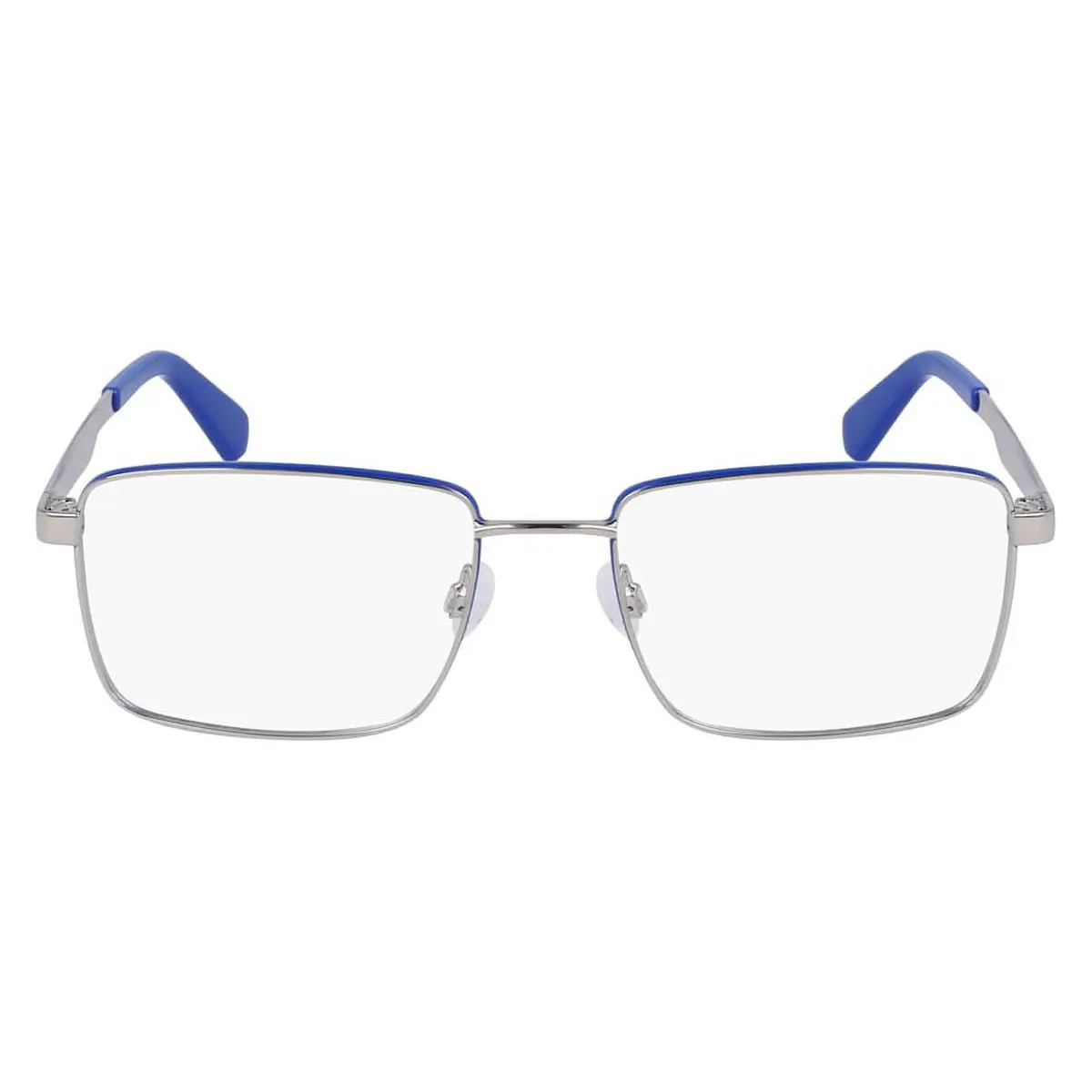 Calvin Klein Ckj Eyeglasses Men Silver/blue 54mm - Frame: Silver/Blue, Lens: Demo