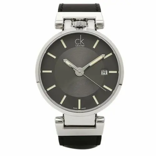 CK Calvin Klein K4A211C3 Swiss Made Analog Watch Black Leather Worldly