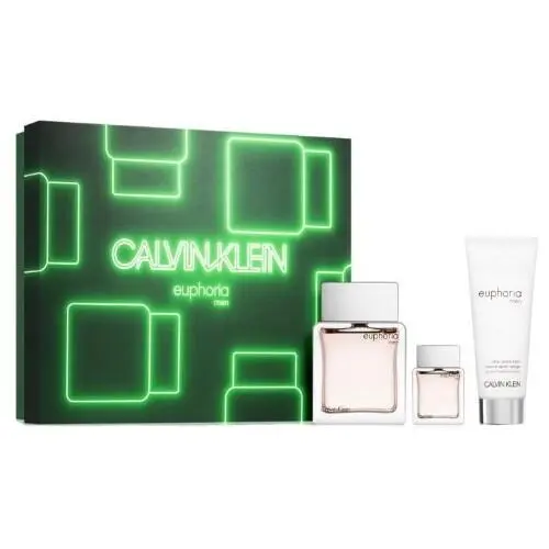 Euphoria Calvin Klein 3pc Gift Set 3.3 oz Cologne For Men + After Shave + Mini