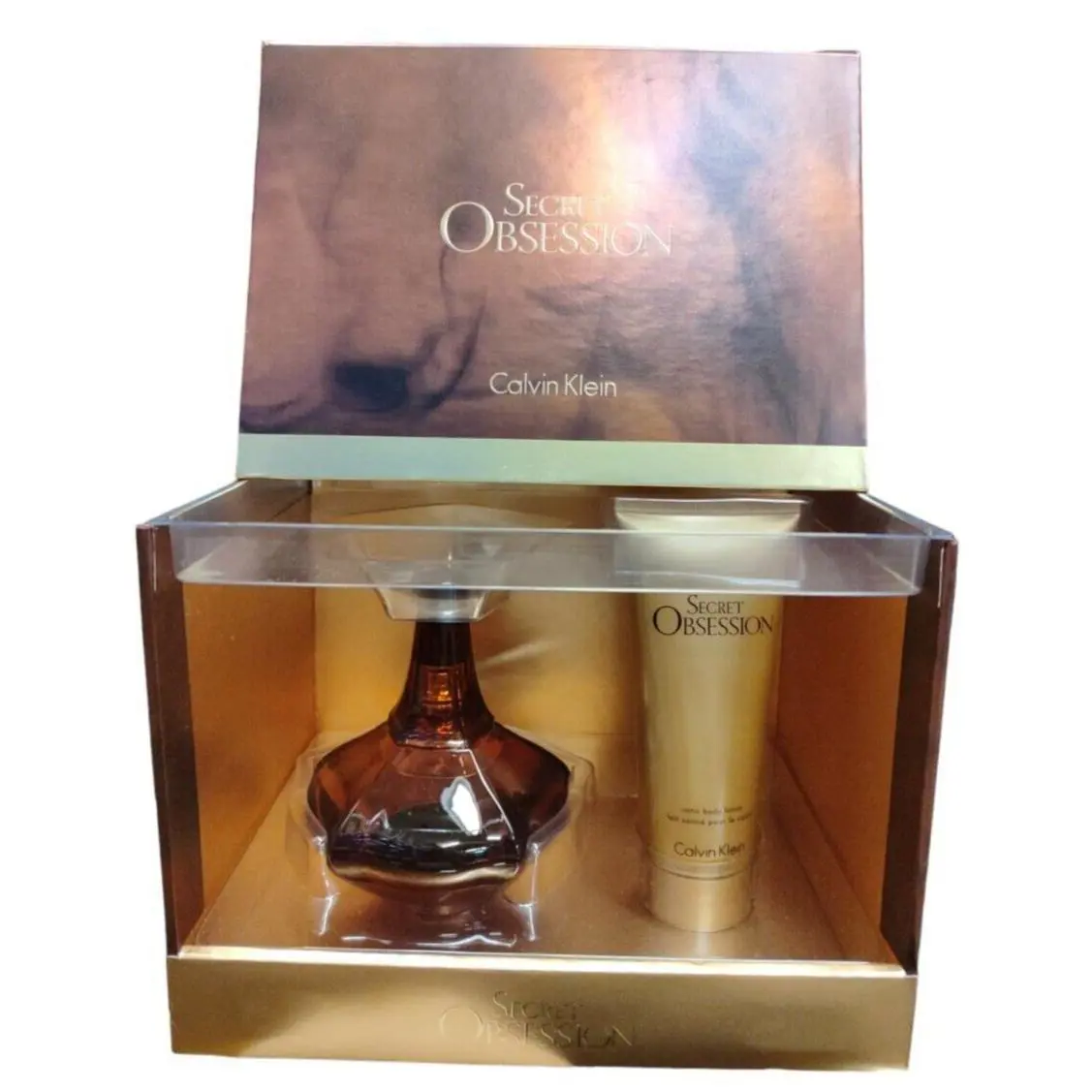 Calvin Klein Secret Obsession Set For Women EDP3.4+SATIN Body Lotion 3.4OZ -new