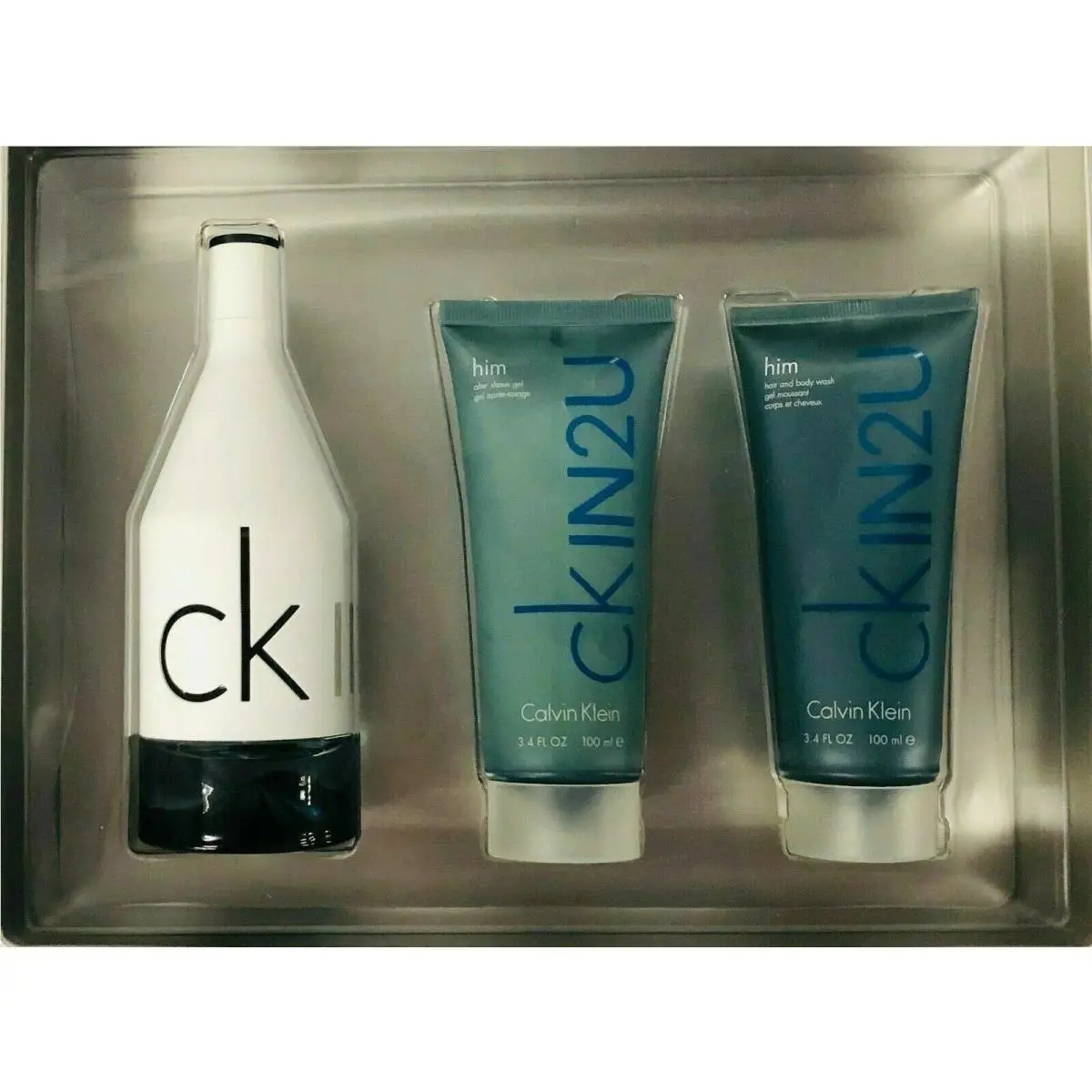 cKin2u 3 Pcs Gift Sets by Calvin Klein For Men 3.4 Fl. oz Check Description