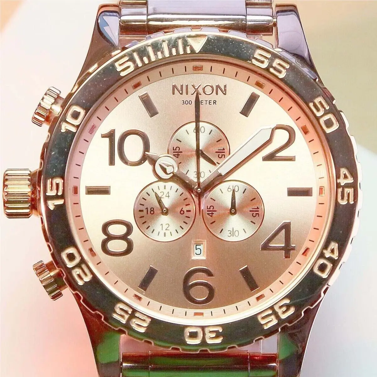 51-30 Chrono Rose Gold Tone Watch A083-897 Mens Womens Gift by Nixon