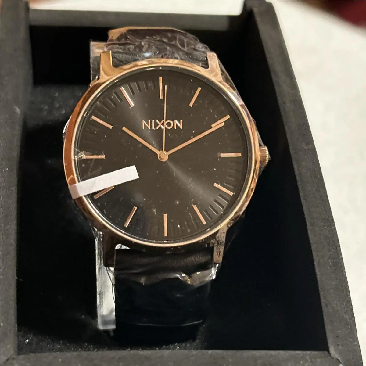 Nixon A10582441 Men`s Porter Leather Quartz Gunmetal Dial Watch