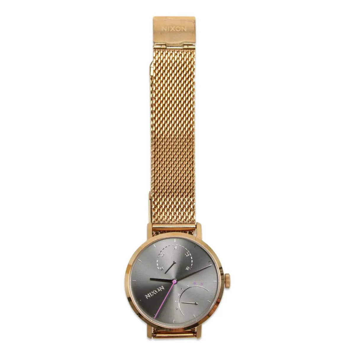 Womens The Clutch Stainless Steel Watch Gold Gunmetal One Size by Nixon