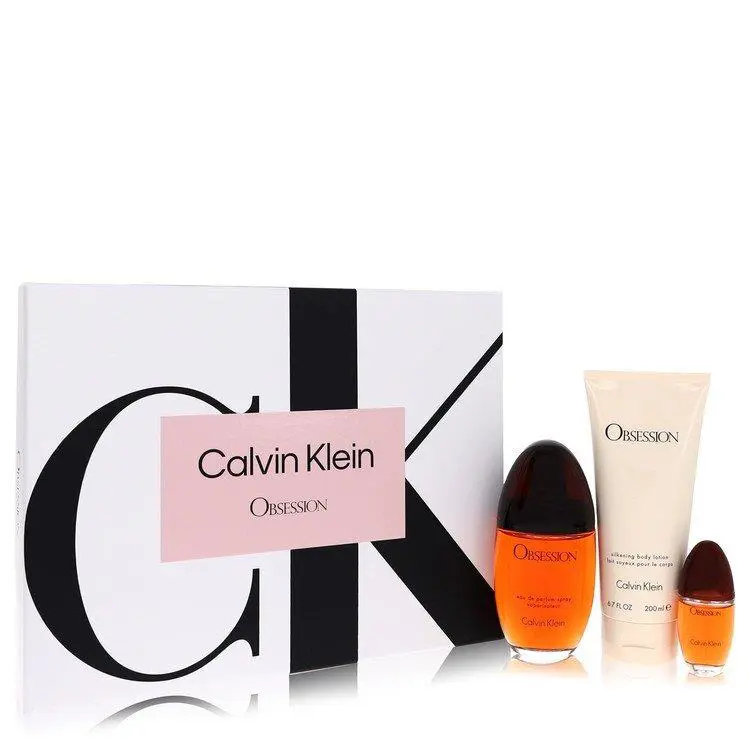 Obsession by Calvin Klein Gift Set -- 3.4 oz Eau De Parfum Spray + 6.7 oz Body