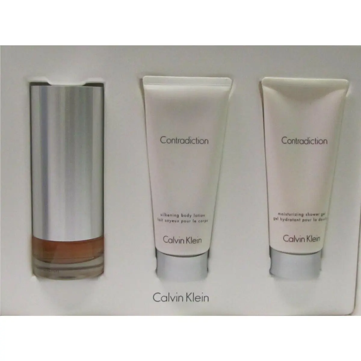 Contradiction Calvin Klein Women Set 3.4 oz Edp Spray + Body Lotion + Shower Gel