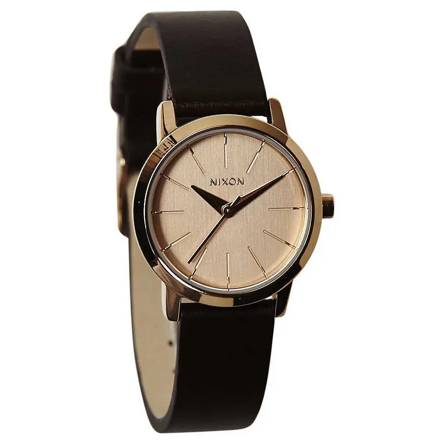 Nixon Kenzi Rose Gold Brown Leather Band Quartz Ladies Watch A398-1890