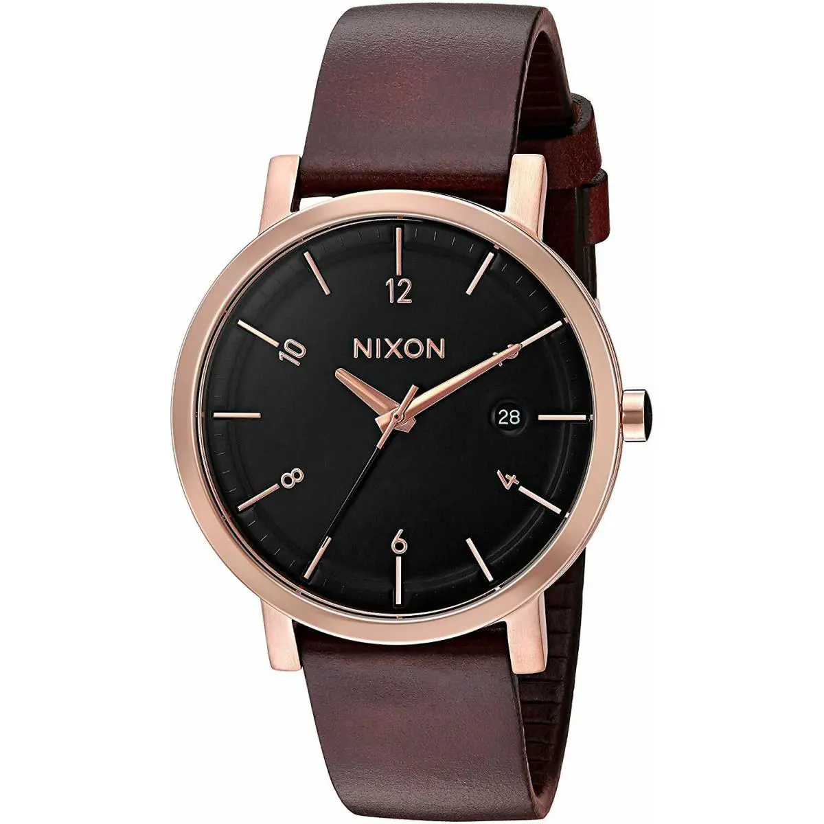 Nixon Rollo 38 Rose Gold Black Watch A984-1098 / A9841098 / A984 1098