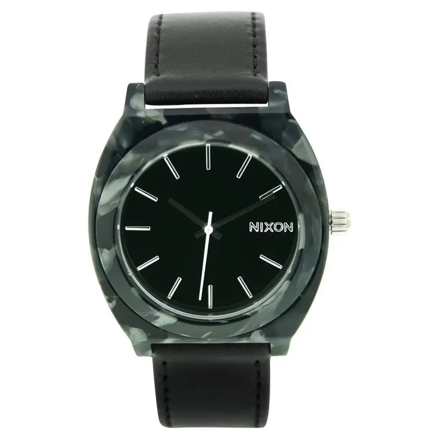 A328-039 Womens Analog Watch Scratch Resistant Black Leather Strap SS by Nixon