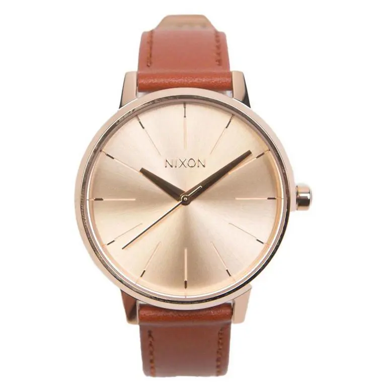 Condition Nixon Kensington Leather Analog Rose Gold Watch Pack A11902780