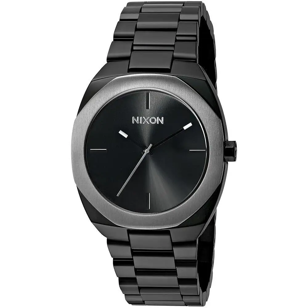Nixon Women`s Catalyst Stainless Steel Black Silver Quartz 36mm Watch A918-180