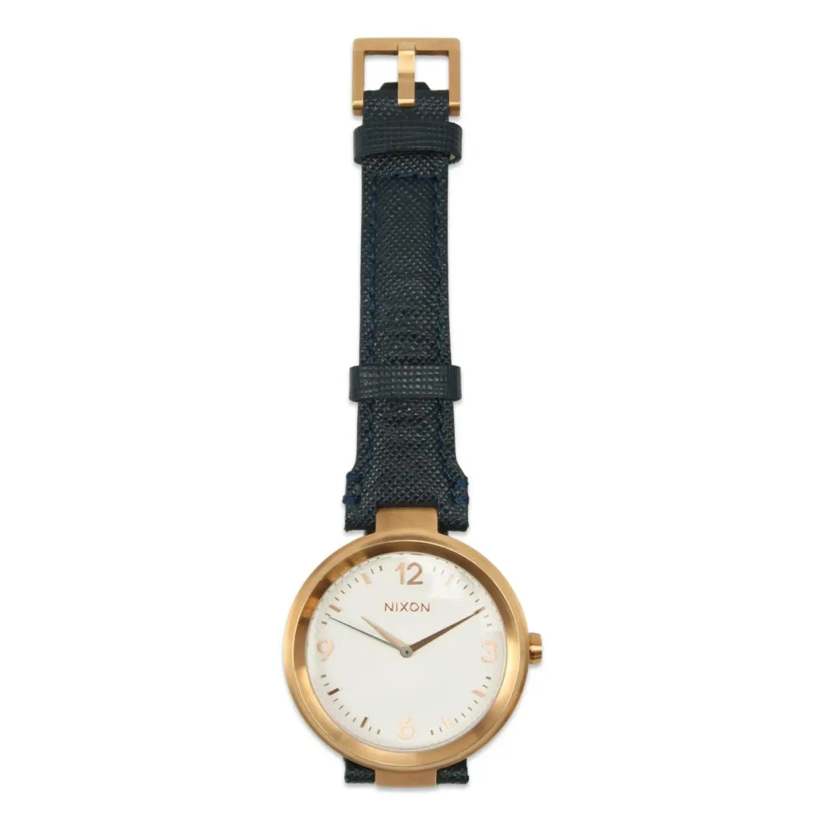 Nixon Chameleon 39mm Leather Watch Rose Gold Navy One Size - Band: Rose Gold Navy