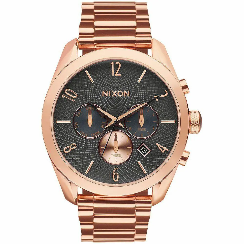 Nixon Bullet Chronograph Rose Gold / Gunmetal Watch 42mm A366 2046
