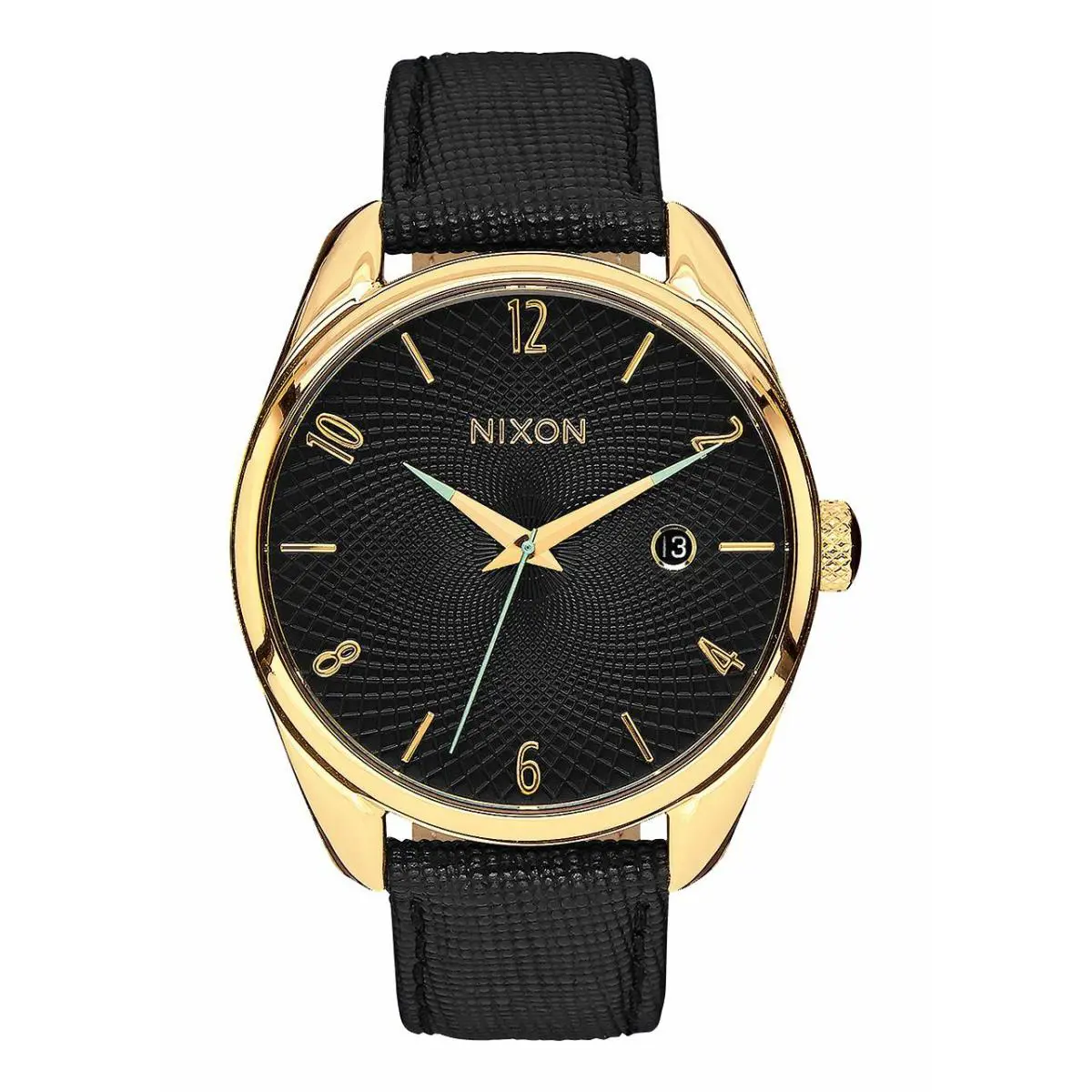 Nixon Bullet Black Dial SS Leather Quartz Ladies Watch A473-513