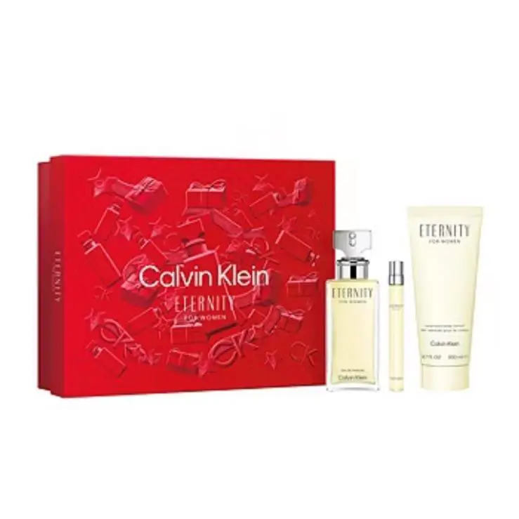 Eternity By Calvin Klein 3pc Gift Set For Women 3.4oz Edp Spray
