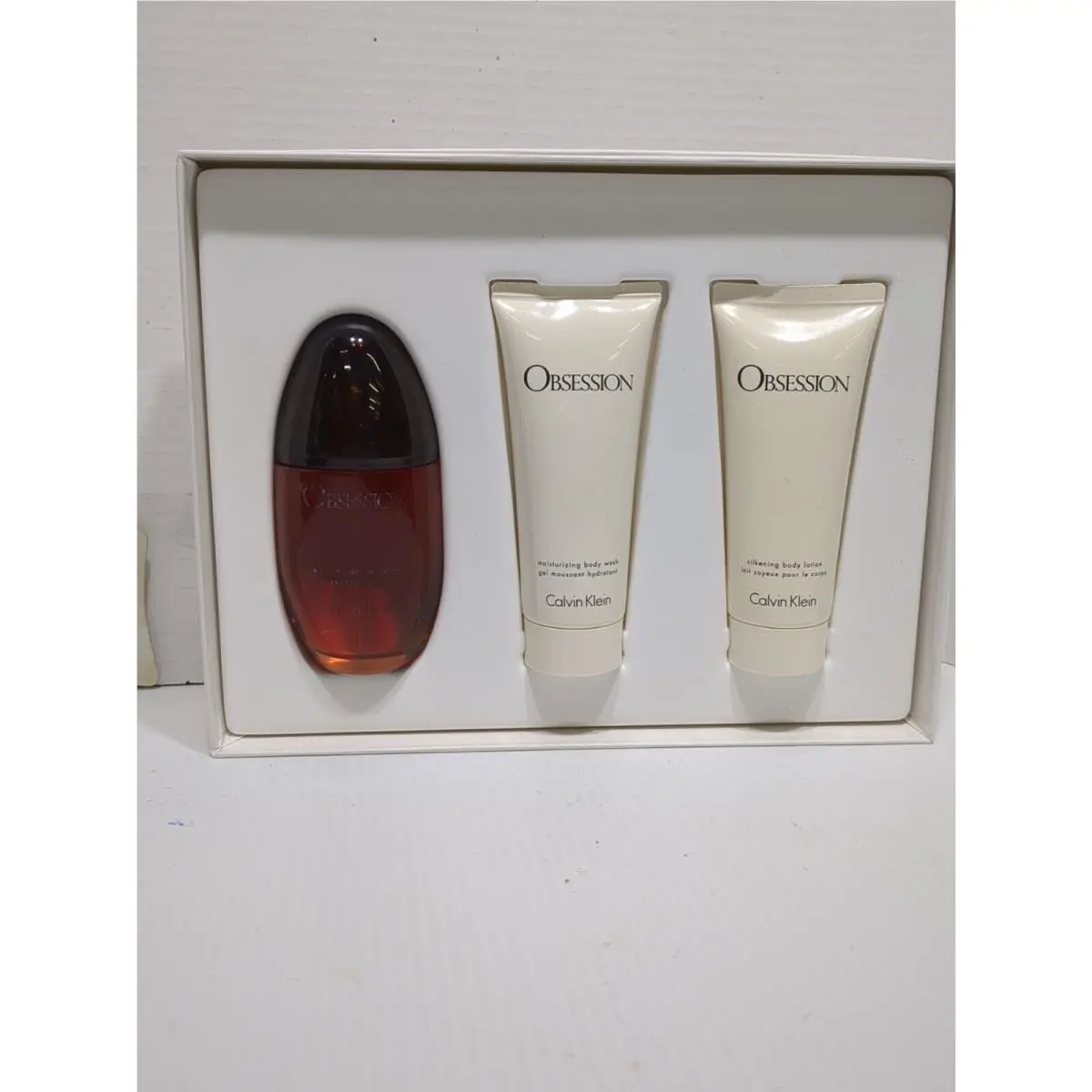 Calvin Klein Obsession 3 Piece Set Eau De Parfum Body Lotion Body Wash