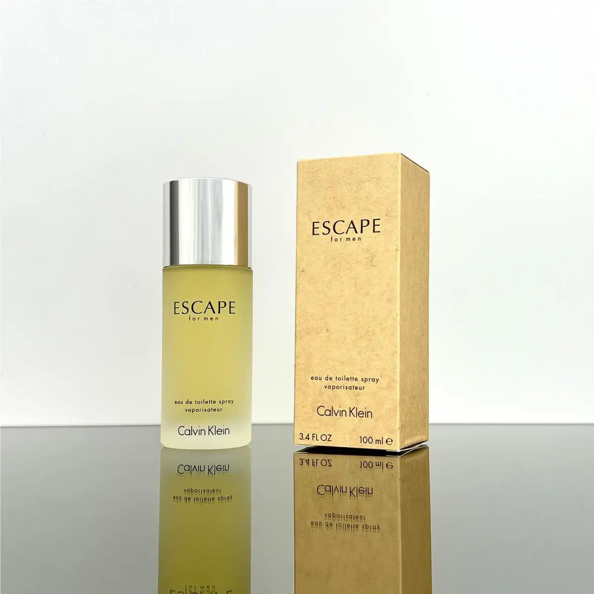 Escape Frosted Bottle by Calvin Klein For Men 3.4oz Edt Spr Rare-vintage BD02