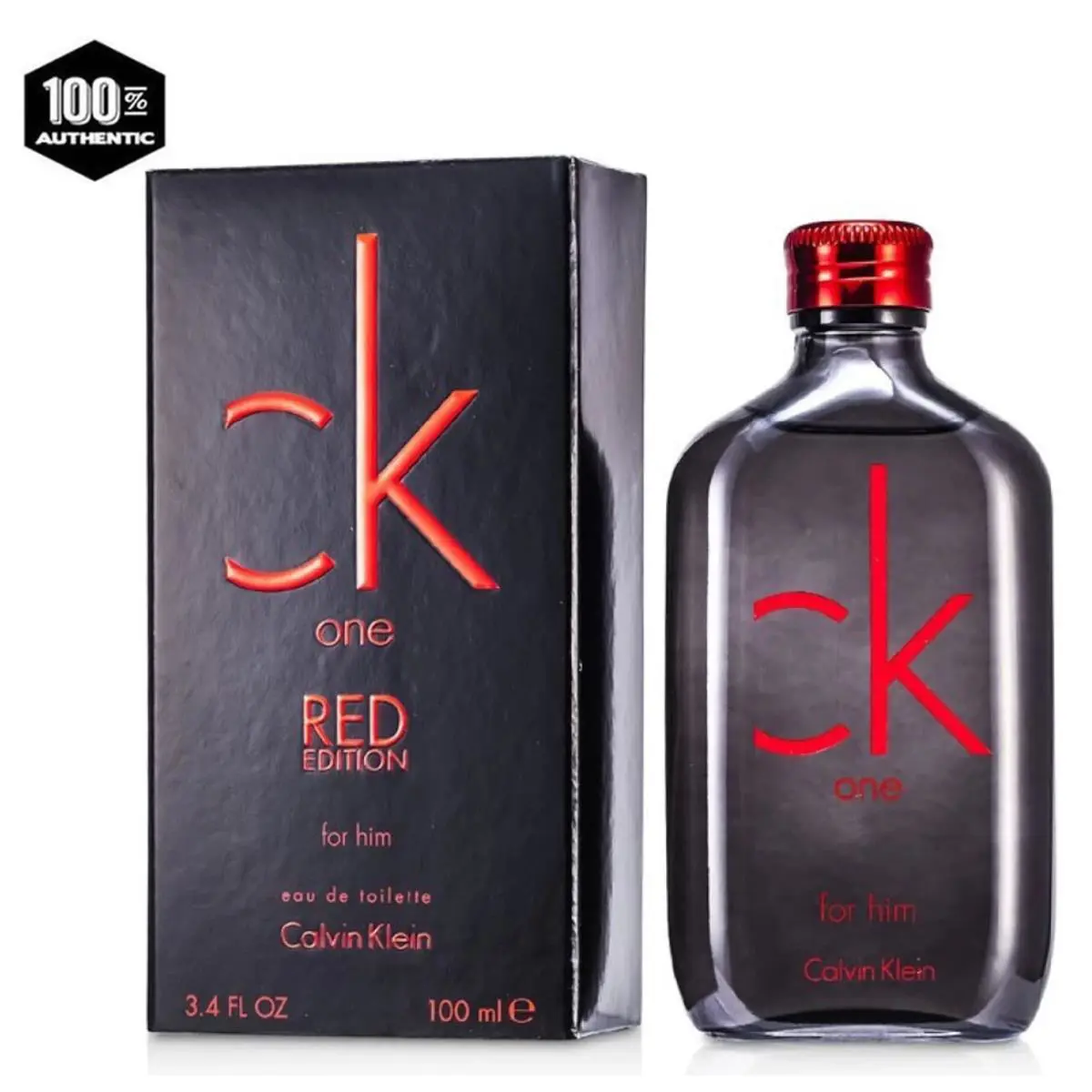 CK One Red Edition For Calvin Klein Cologne 3.4 oz / 100 ml Edt Spray For Men - Red