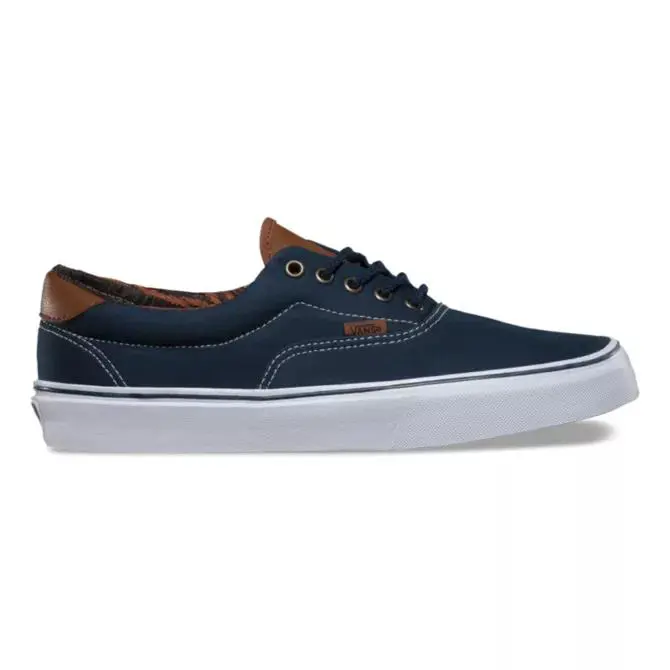 Vans Era 59 Canvas Leather Skate Shoes - Dress Blues/Italian Weave