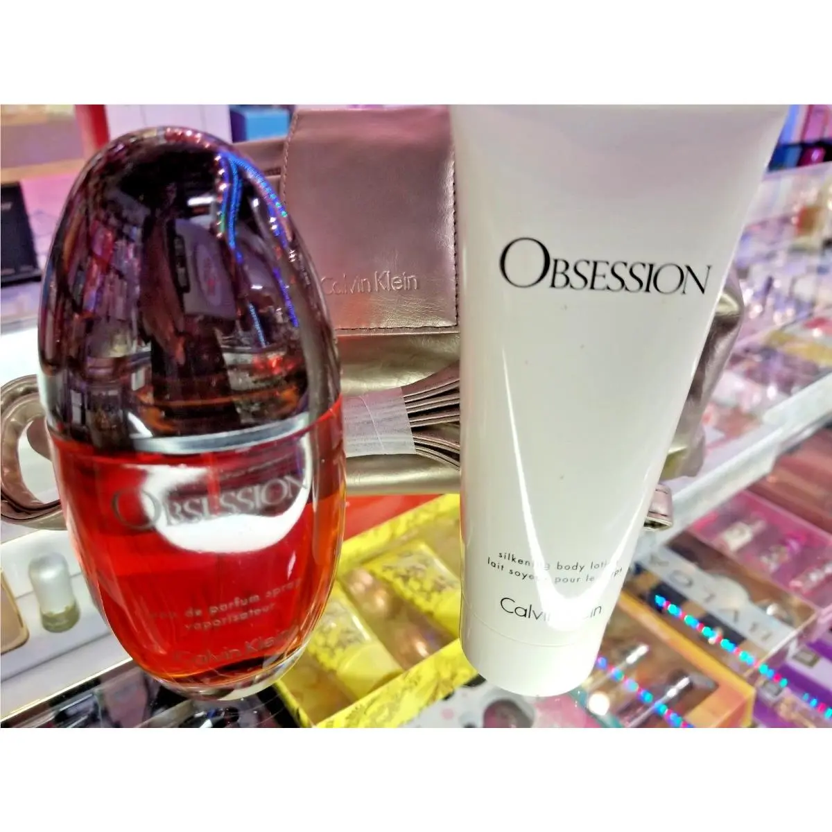 Calvin Klein CK Obsession 3.4oz Eau de Parfum Spray + Lotion + Hand Bag Purse