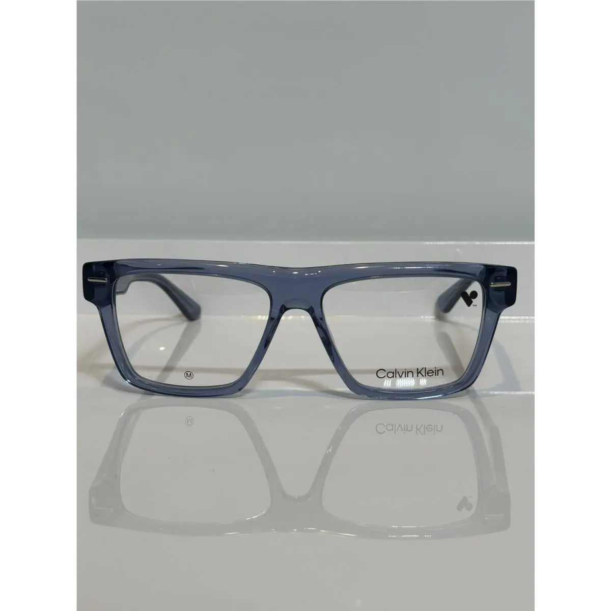 Calvin Klein CK23522 Crystal Blue Bold Acetate Unisex Eyeglasses 53mm
