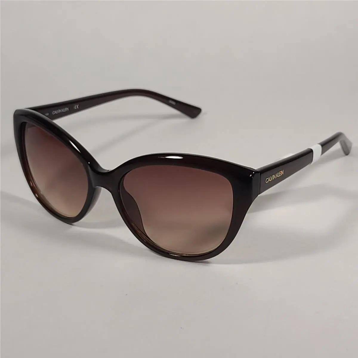 Calvin Klein Cat Eye Sunglasses CK19536S 210 Brown Frame Gradient Lens 55mm