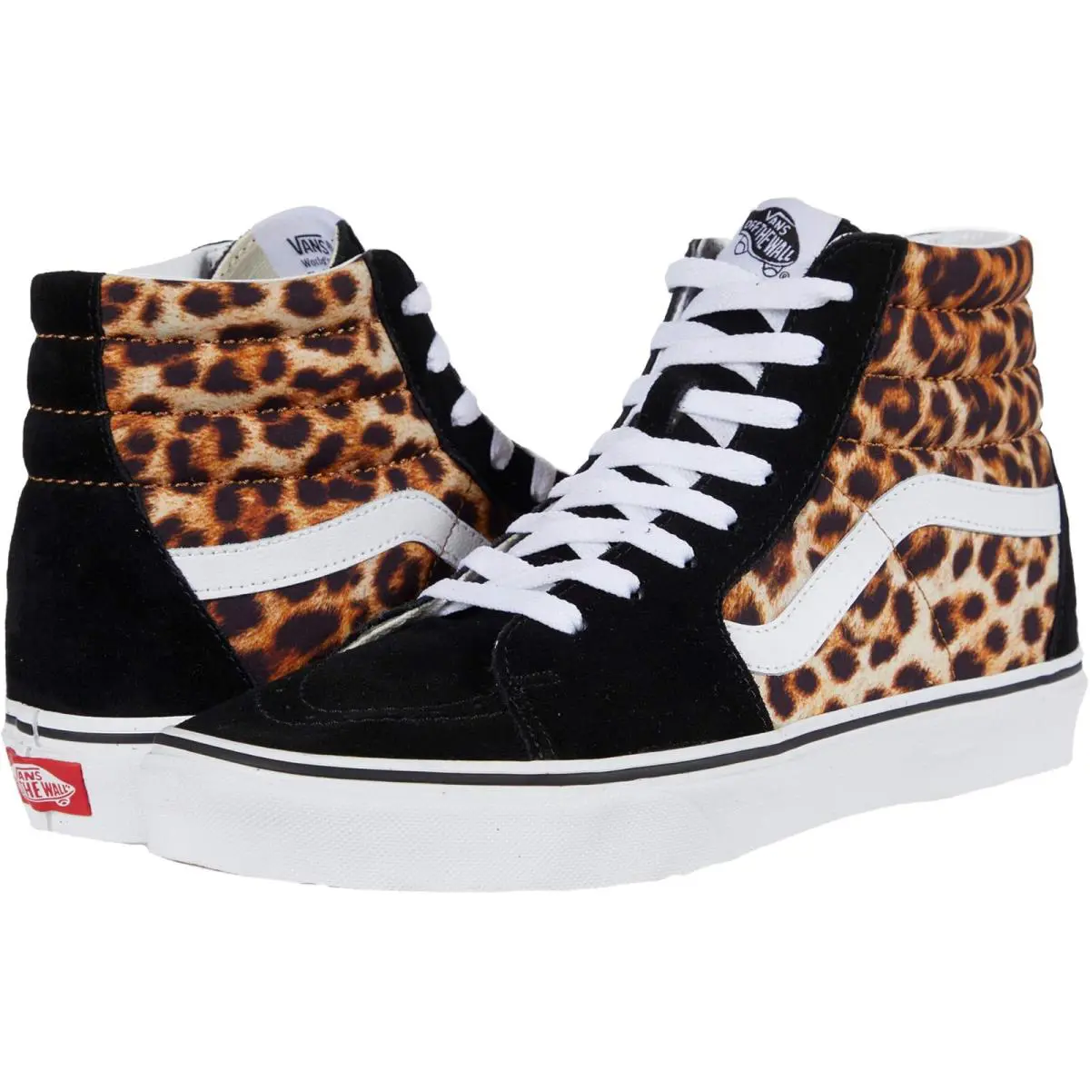 Unisex Sneakers Athletic Shoes Vans SK8-Hi (Leopard) Black/True White