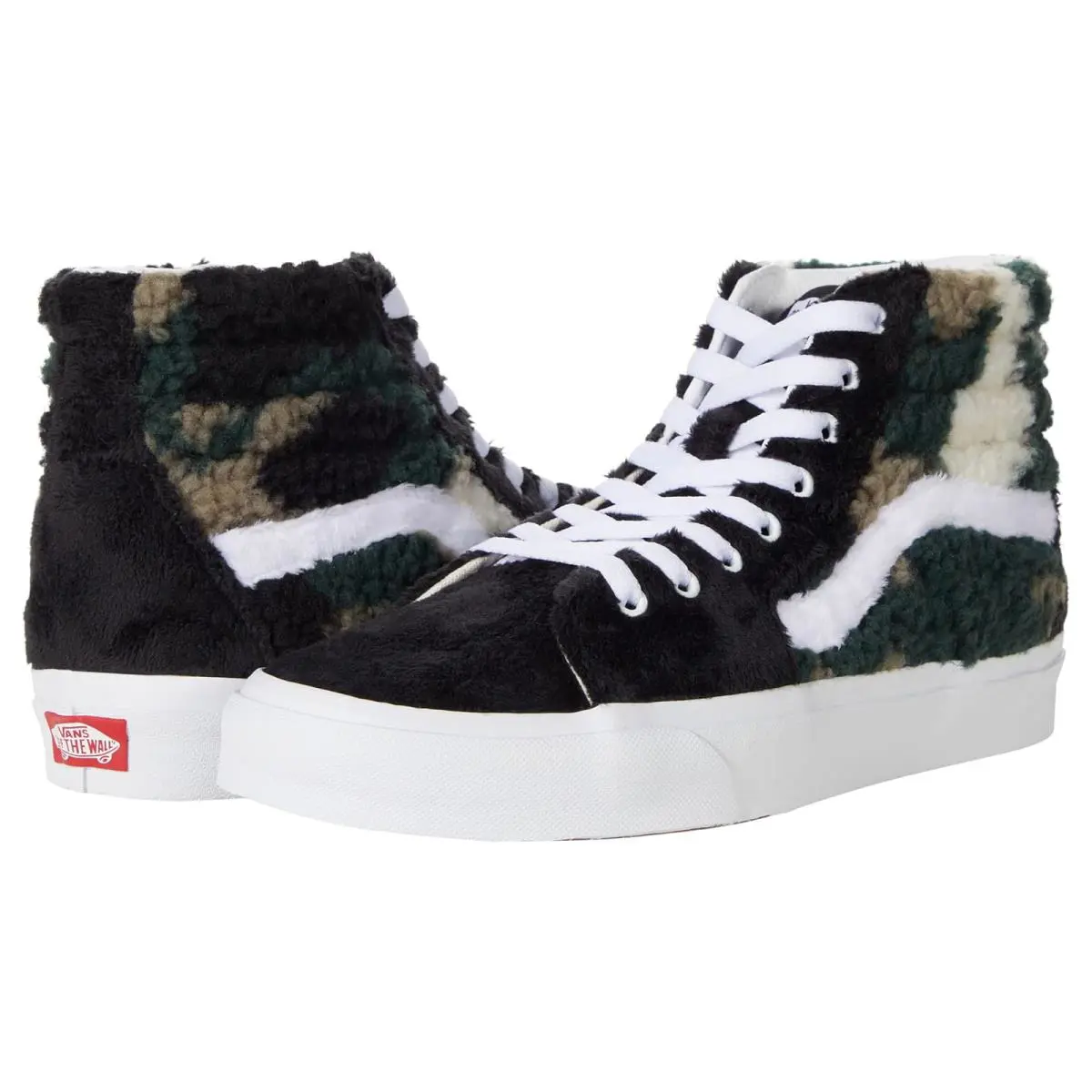 Unisex Sneakers Athletic Shoes Vans SK8-Hi (Sherpa) Camo/Black