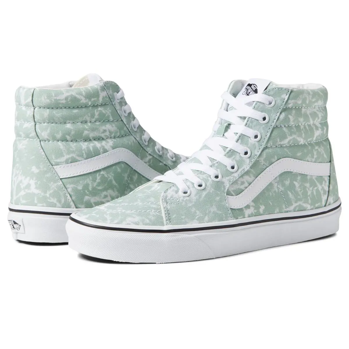 Unisex Sneakers Athletic Shoes Vans SK8-Hi (Washes) Celadon Green/True White