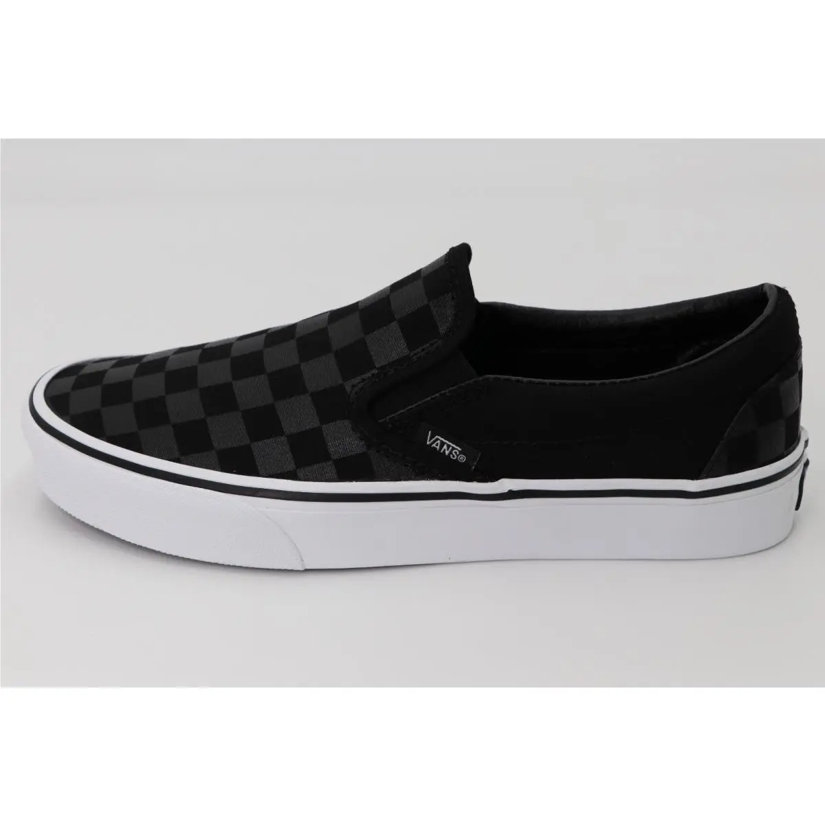 Slipon Classic Sneakers Unisex Canvas Shoes All Colors Men`s/women`s Checker Black Black by Vans