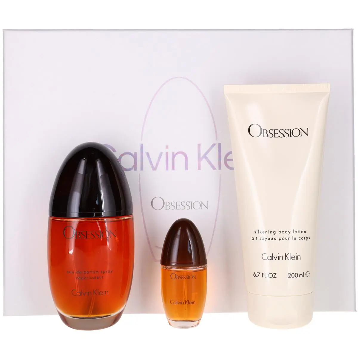 Obsession by Calvin Klein Women Set: Edp + Mini Edp + BL 3.4+0.5+6.7oz