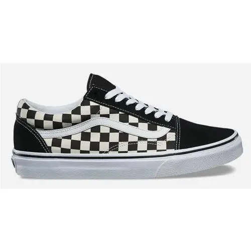 Old Skool Unisex Canvas Sneakers Mens Womens Skateboard Shoes (Primary Check) Black/White by Vans
