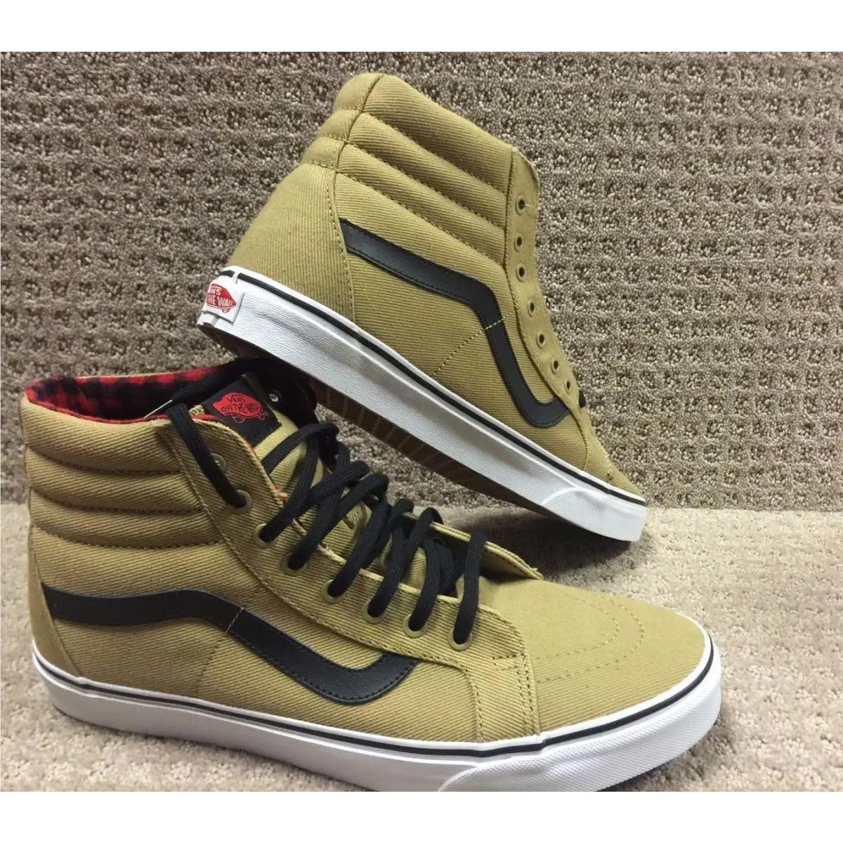 Vans Men`s Shoes Sk8-Hi Reissue -- Twill Gnghm Crnstk/bk