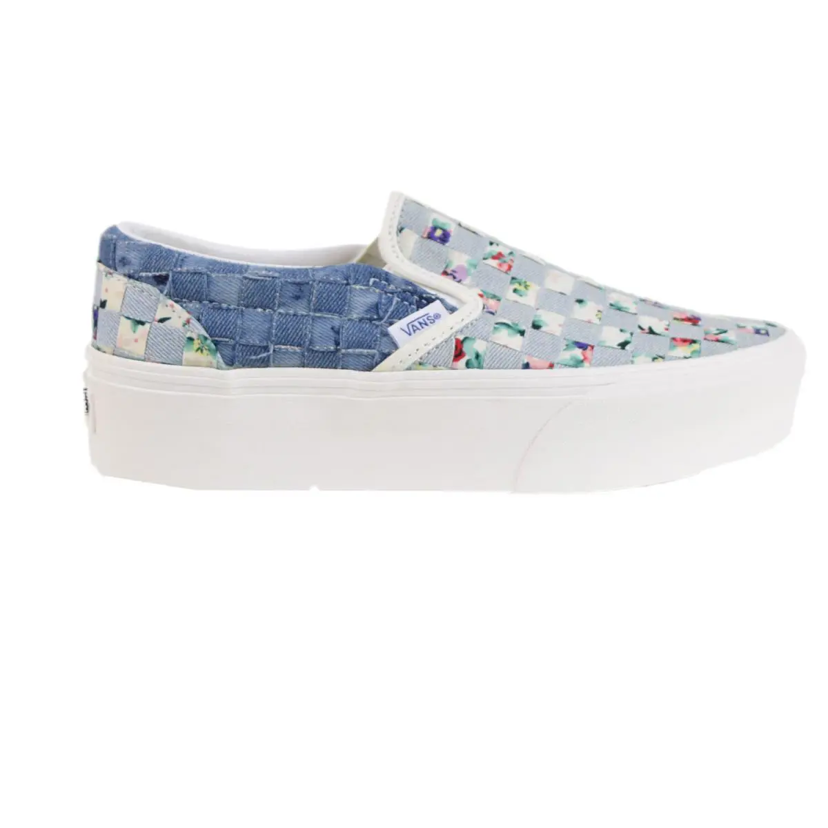 Vans Woven Classic Slip-on Stackform Men`s Shoes Denim-floral vn0a7q5r-b12 - Denim-Floral