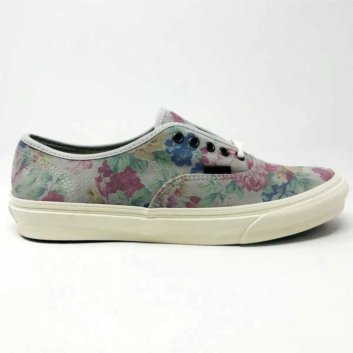 Vans Slim Suede Floral Marshmallow Gray Womens Casual Shoes