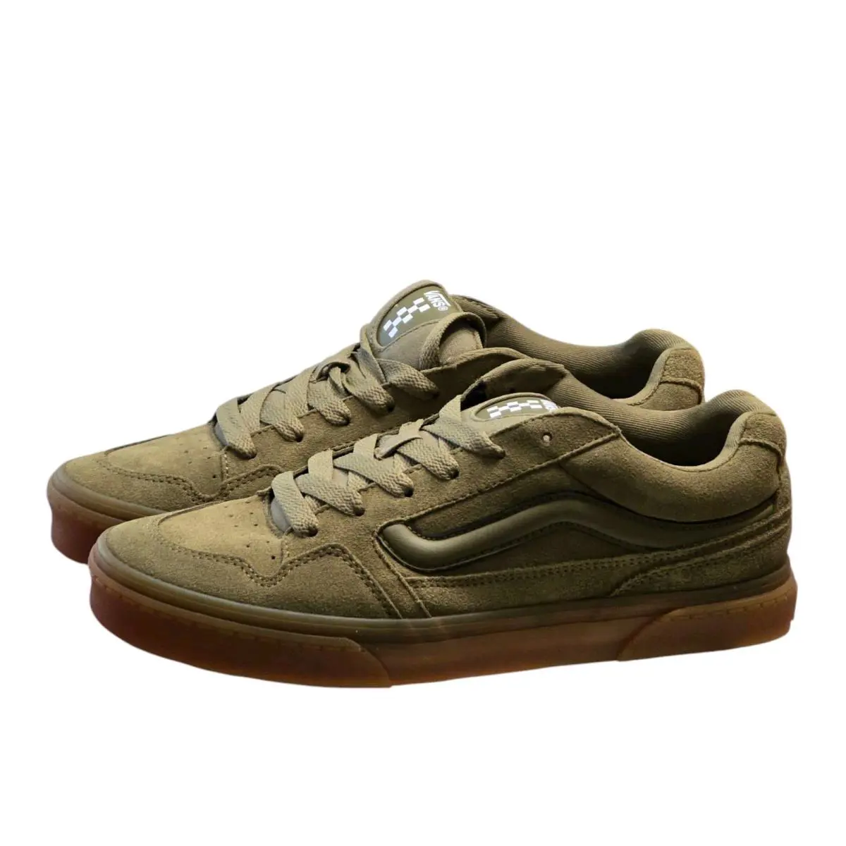 Vans Women Sneakers Caldrone Translucent Gum Olive Suede Low Top Size 10US EU41