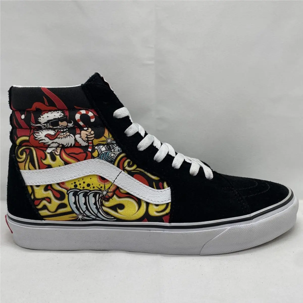 Vans Sk8 Hi Santa Flame Black Red White Mens Sz 9 / Womens 10.5 VN0A4BVTBLK