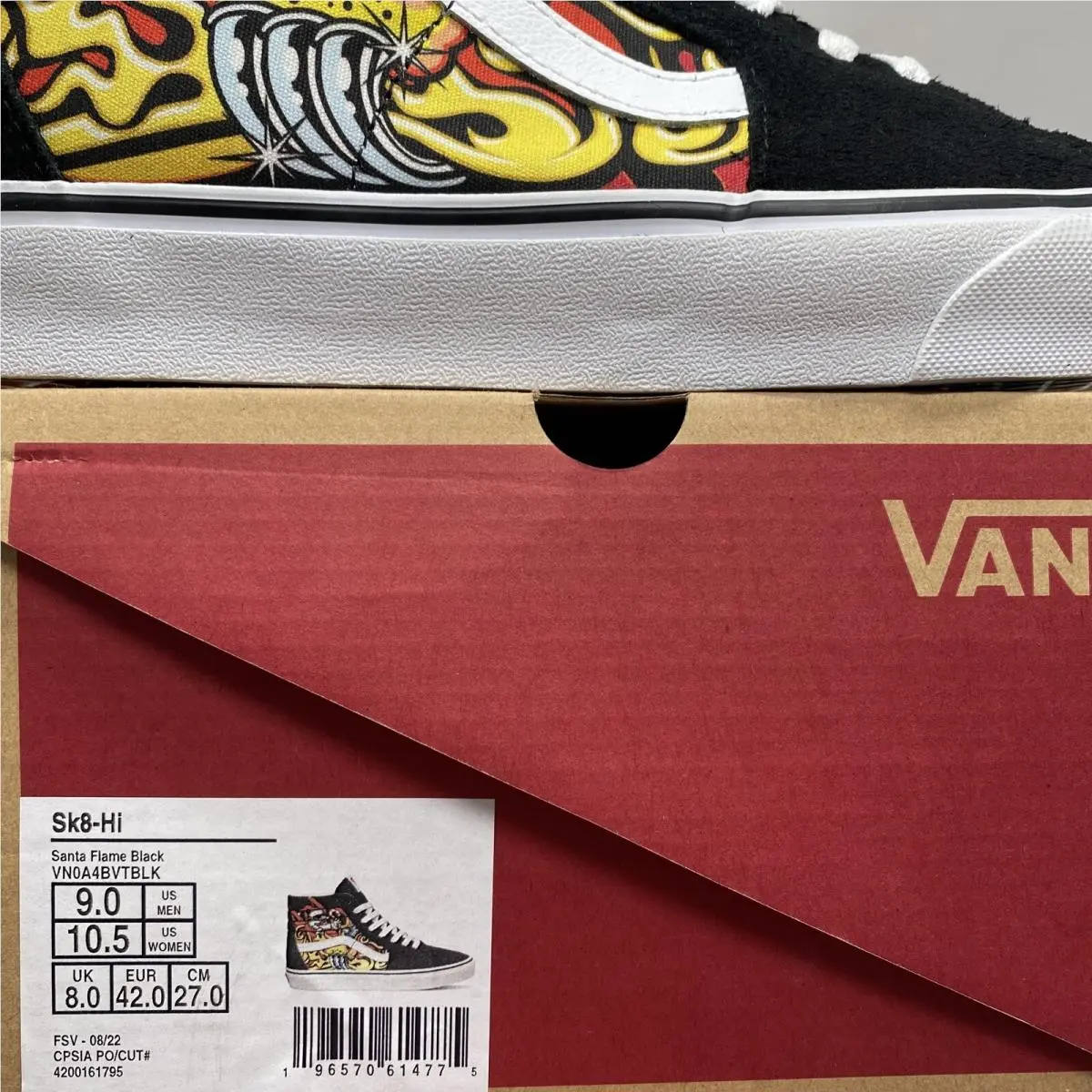 Vans shoes - Vans Sk8 Hi - VN0A4BVTBLK - Black Red Yellow White (UPC: 0196570614775) 5