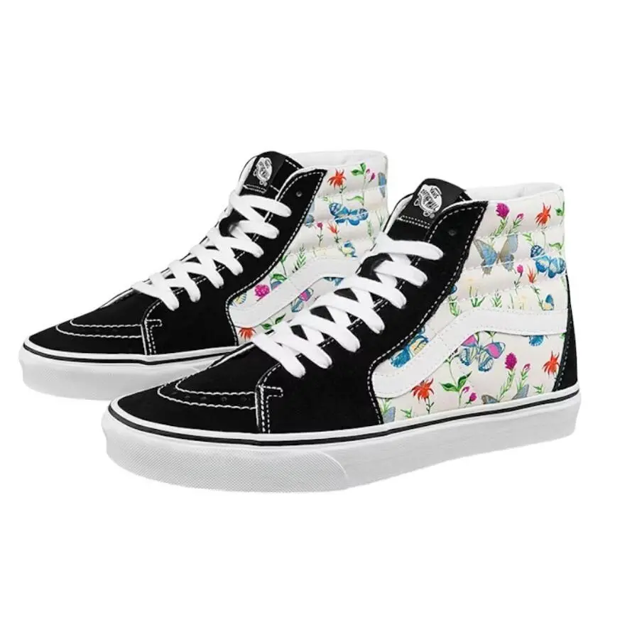 Vans SK8 Hi Butterfly Floral Marshmallow Men`s Classic Skate Shoes Size 11.5